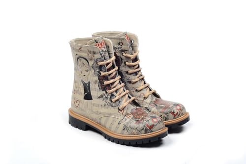 GOBY Long Boots - Handgefertigte Vegane Damenstiefel mit Print - Bequem - Langlebig - Multicolor Finish - Outdoor-Beständigkeit Mode-Booties von GOBY