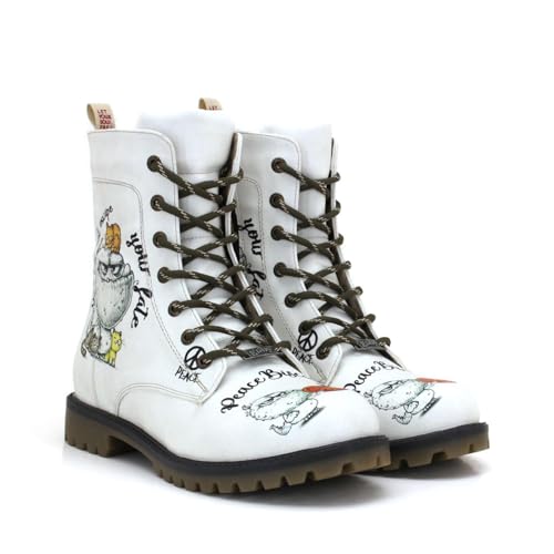 GOBY Long Boots - Handgefertigte Vegane Damenstiefel mit Print - Bequem - Langlebig - Multicolor Finish - Outdoor-Beständigkeit Mode-Booties von GOBY