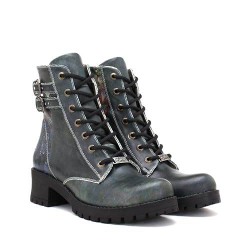 GOBY Long Boots - Handgefertigte Vegane Damenstiefel mit Print - Bequem - Langlebig - Multicolor Finish - Outdoor-Beständigkeit Mode-Booties von GOBY
