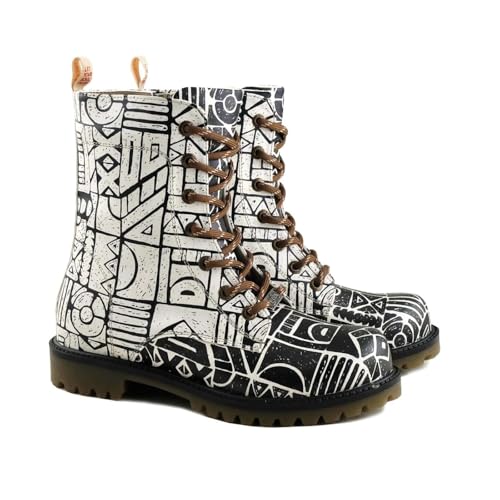 GOBY Long Boots - Handgefertigte Vegane Damenstiefel mit Print - Bequem - Langlebig - Multicolor Finish - Outdoor-Beständigkeit Mode-Booties GOBY Long Boots - Handgefertigte Vegane Damenstiefel mit Print - Bequem - Langlebig - Multicolor Finish - Outdoor-Beständigkeit Mode-Booties von GOBY
