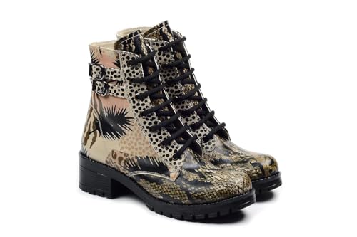 GOBY Long Boots - Handgefertigte Vegane Damenstiefel mit Print - Bequem - Langlebig - Multicolor Finish - Outdoor-Beständigkeit Mode-Booties GOBY Long Boots - Handgefertigte Vegane Damenstiefel mit Print - Bequem - Langlebig - Multicolor Finish - Outdoor-Beständigkeit Mode-Booties von GOBY