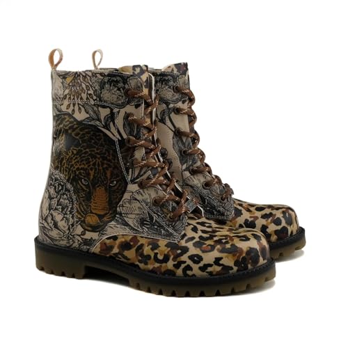 GOBY Long Boots - Handgefertigte Vegane Damenstiefel mit Print - Bequem - Langlebig - Multicolor Finish - Outdoor-Beständigkeit Mode-Booties von GOBY