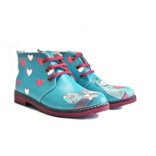 GOBY Stiefelette - Damenstiefel Mit Druck - Bequemes Design - langlebige Mehrfarbige Lackierung - Strapazierfähigkeit im Freien von GOBY