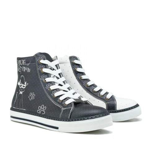 GOBY Sneaker Boots - Handgefertigte Vegane Damenstiefeletten mit Print - Bequem - Langlebig mit Mehrfarbigem Finish - Outdoor-Beständigkeit Mode-Stiefelette von GOBY