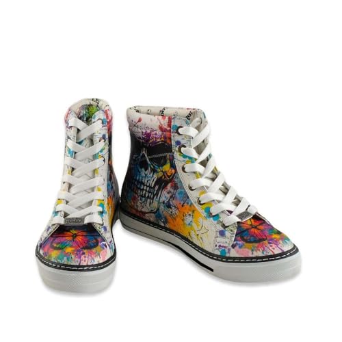 GOBY Sneaker Boots - Handgefertigte Vegane Damenstiefeletten mit Print - Bequem - Langlebig mit Mehrfarbigem Finish - Outdoor-Beständigkeit Mode-Stiefelette von GOBY