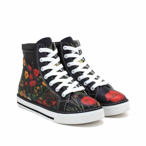 GOBY Sneaker Boots - Handgefertigte Vegane Damenstiefeletten mit Print - Bequem - Langlebig mit Mehrfarbigem Finish - Outdoor-Beständigkeit Mode-Stiefelette von GOBY