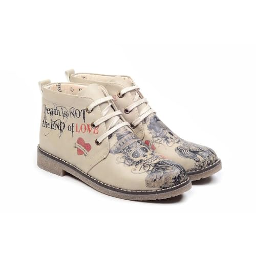 GOBY Stiefelette - Damenstiefel Mit Druck - Bequemes Design - langlebige Mehrfarbige Lackierung - Strapazierfähigkeit im Freien von GOBY