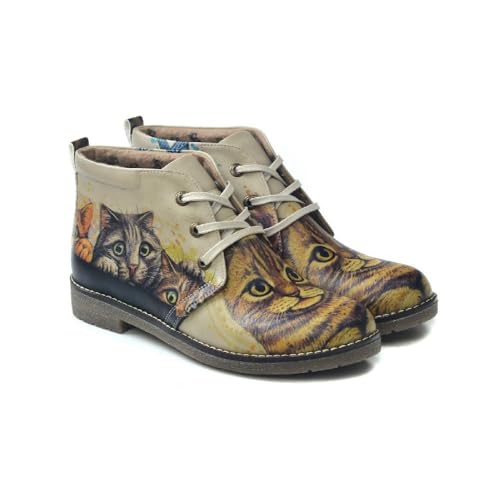 GOBY Stiefelette - Damenstiefel Mit Druck - Bequemes Design - langlebige Mehrfarbige Lackierung - Strapazierfähigkeit im Freien von GOBY