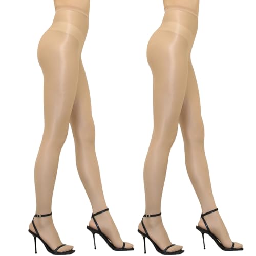 GOCBOBO Damen Glänzend Strumpfhose Hohe Elastizität Tanzstrumpfhose Damen 70 Denier Footed Hohe Taille Strumpfhosen für Damen Beige+Beige GOCBOBO Damen Glänzend Strumpfhose Hohe Elastizität Tanzstrumpfhose Damen 70 Denier Footed Hohe Taille Strumpfhosen für Damen Beige+Beige von GOCBOBO