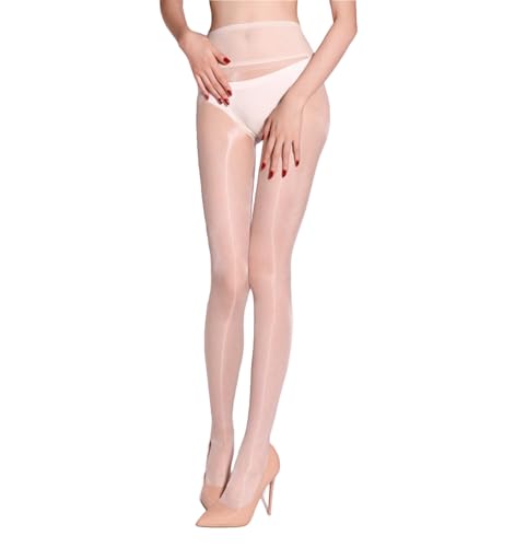 GOCBOBO Nahtlose Strumpfhose Damen 5 Den Glänzend Transparent Hohe Taille Strumpfhose Ohne Naht HellesJade-Weiß von GOCBOBO
