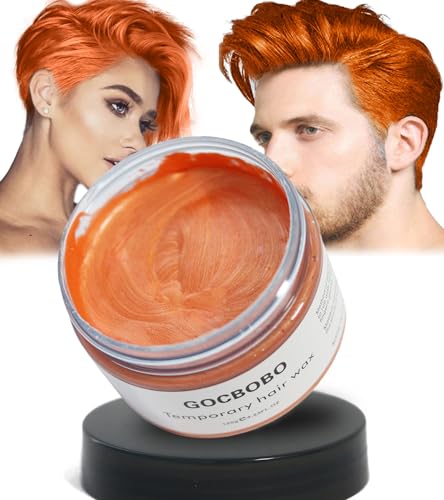 GOCBOBO Temporäres Haarfarbe Wachs Waschbare Orange Haarwachs Männer Frauen DIY Farbwachs für Party Cosplay Halloween 4,23 Unzen von GOCBOBO