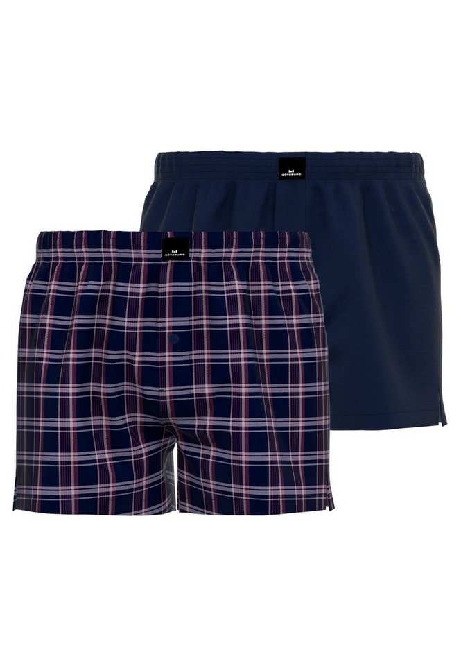 GÖTZBURG Boxershorts GÖTZBURG Herren Boxershort blau kariert 2er Pack (2-St) von GÖTZBURG