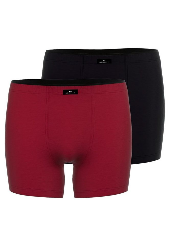 GÖTZBURG Boxershorts GÖTZBURG Herren Long-Pants rot uni 2er Pack (2-St) von GÖTZBURG