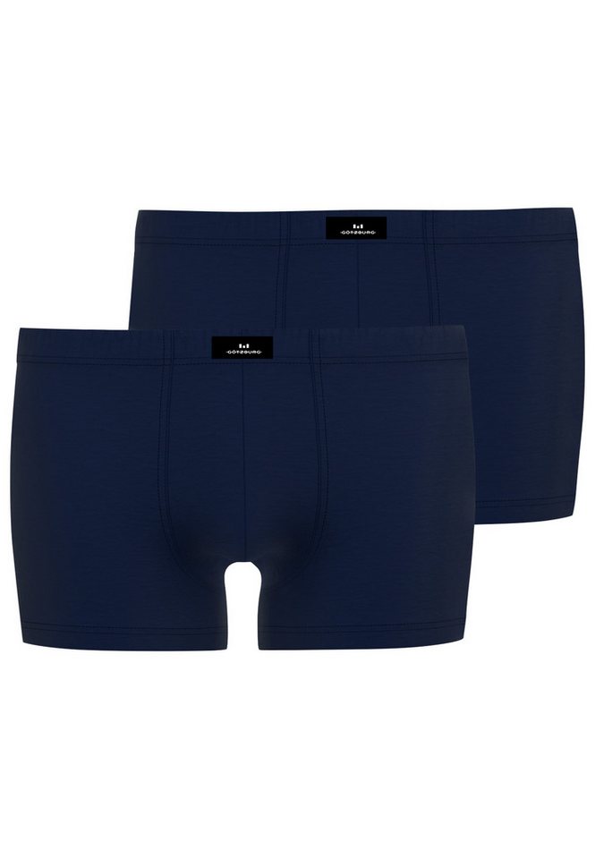 GÖTZBURG Boxershorts GÖTZBURG Herren Pants blau uni 2er Pack (2-St) von GÖTZBURG