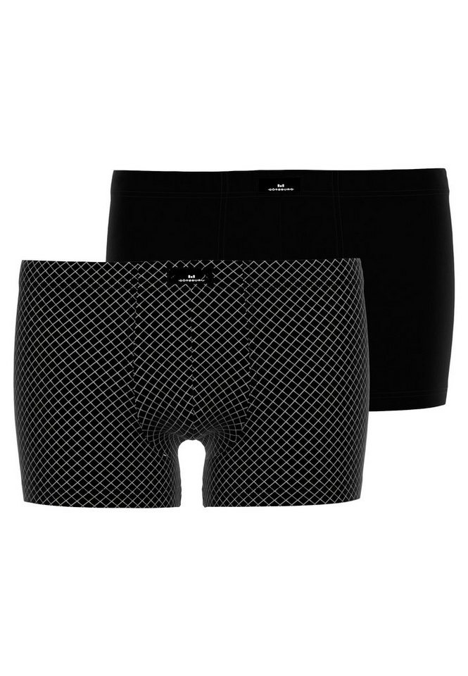 GÖTZBURG Boxershorts GÖTZBURG Herren Pants schwarz bedruckt 2er Pack (2-St) von GÖTZBURG