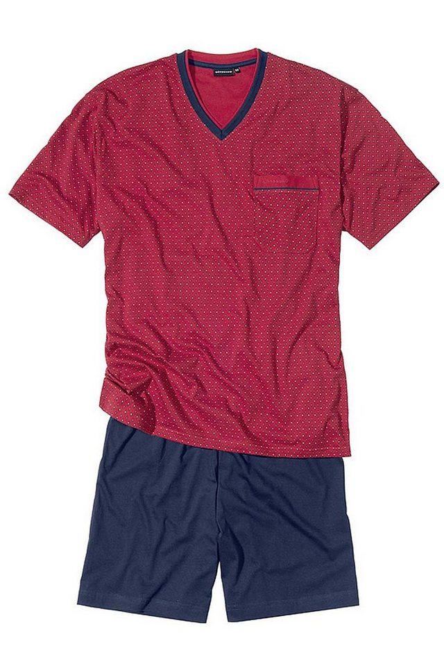 GÖTZBURG Pyjama Alan Shorty, kurzer Herren Schlafanzug mit V-Neck, aus reiner Baumwolle von GÖTZBURG