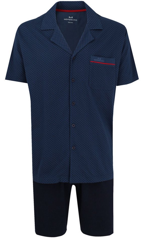 GÖTZBURG Pyjama geknöpft kurz Baumwolle auch große Größen von GÖTZBURG