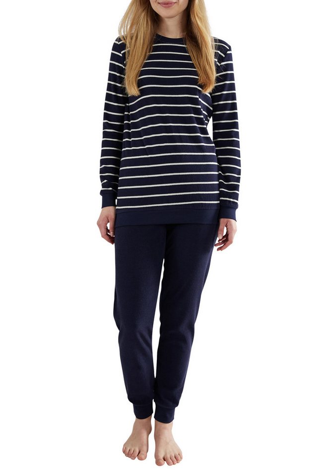 GÖTZBURG Pyjama GÖTZBURG Damen Pyjama blau quergestreift (1 tlg) von GÖTZBURG