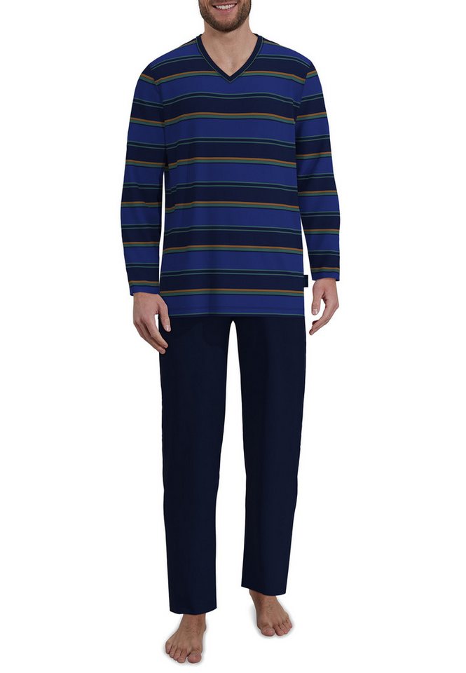 GÖTZBURG Pyjama GÖTZBURG Herren Pyjama blau quergestreift (1 tlg) von GÖTZBURG