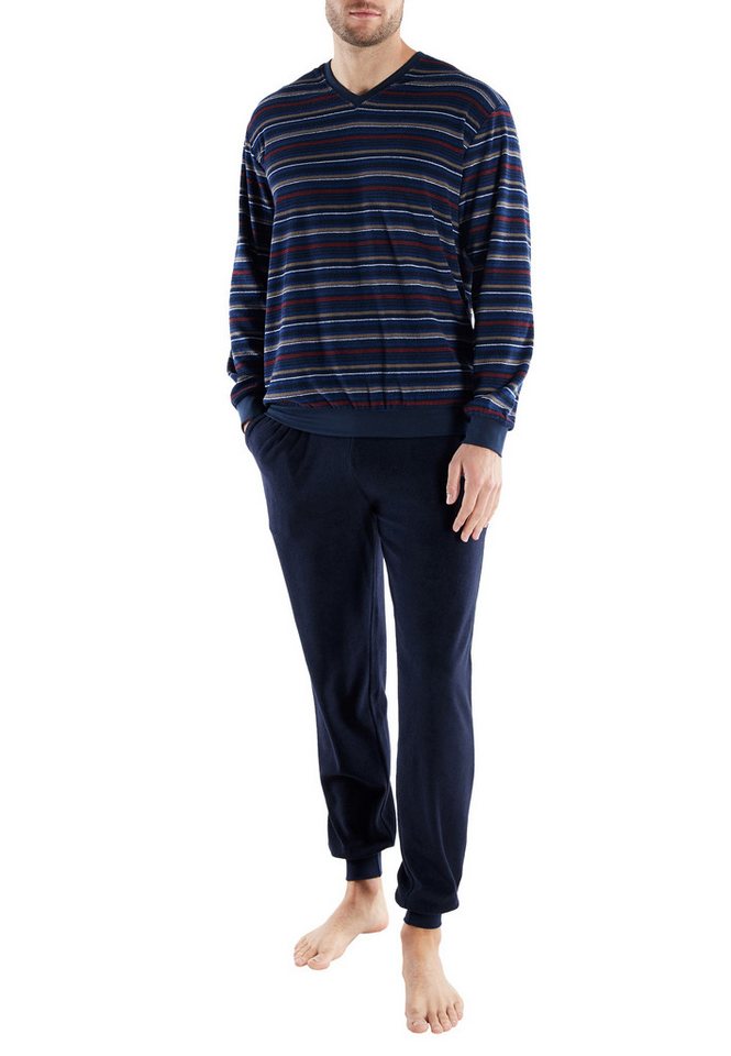 GÖTZBURG Pyjama GÖTZBURG Herren Pyjama blau quergestreift (1 tlg) von GÖTZBURG