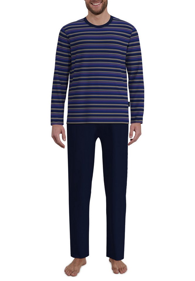 GÖTZBURG Pyjama GÖTZBURG Herren Pyjama blau quergestreift (1 tlg) von GÖTZBURG