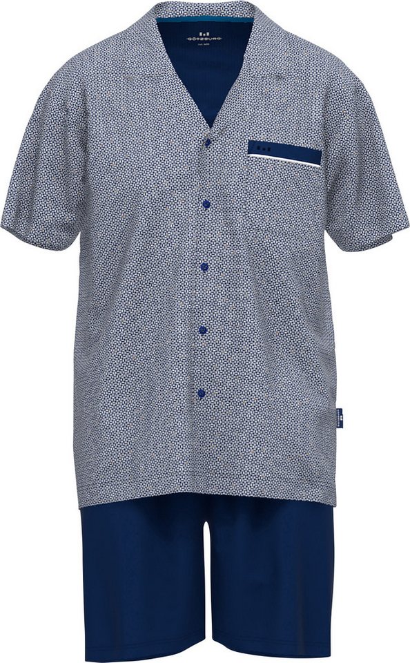 GÖTZBURG Pyjama Herren-Shorty Single-Jersey gemustert von GÖTZBURG