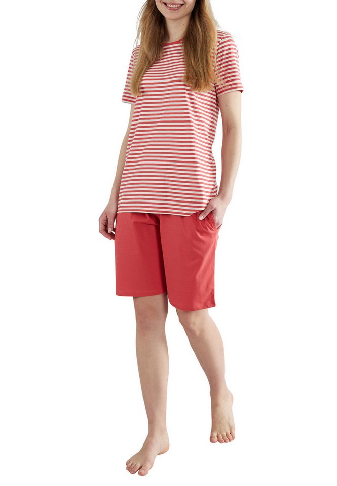 GÖTZBURG Shorty GÖTZBURG Damen Shorty rot quergestreift (1 tlg) von GÖTZBURG