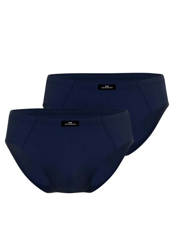 GÖTZBURG Slip GÖTZBURG Herren Slip blau uni 2er Pack (2-St) von GÖTZBURG
