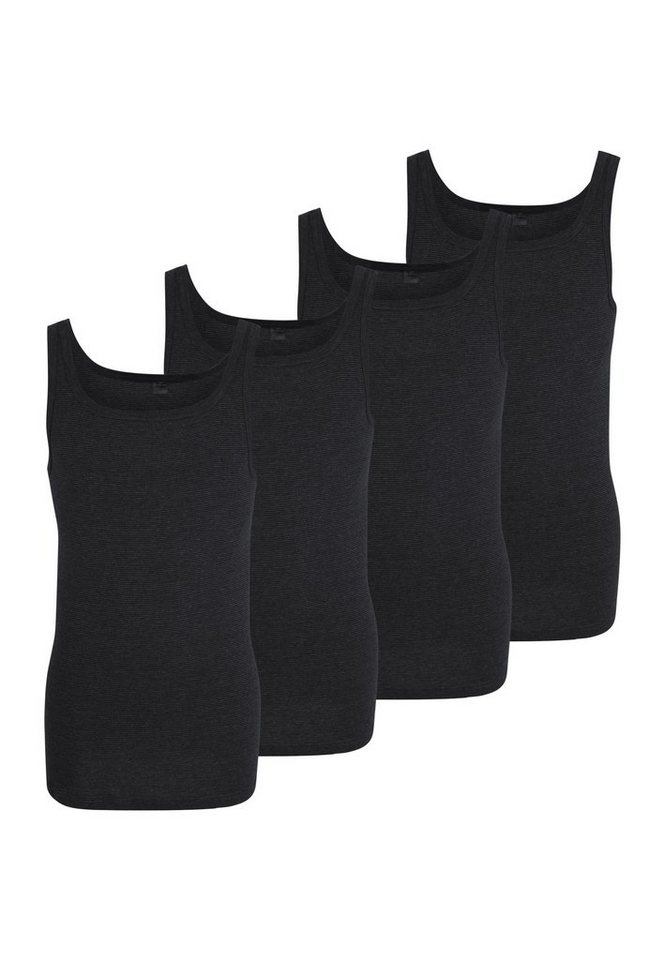 GÖTZBURG Unterhemd GÖTZBURG Herren Tank-Top grau quergestreift 4er Pa (4-St) von GÖTZBURG
