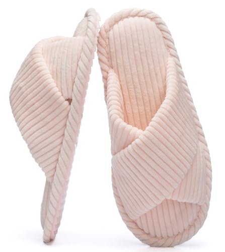 GOEWY Damen Hausschuhe mit Memory Foam Kordstoff-Wohnschuhe fürs Schlafzimmer, offener Zehen, Querriemen-Schleife, rutschfeste Sohle. Bequeme Trend-Slide als stylisches Geschenk. GOEWY Damen Hausschuhe mit Memory Foam Kordstoff-Wohnschuhe fürs Schlafzimmer, offener Zehen, Querriemen-Schleife, rutschfeste Sohle. Bequeme Trend-Slide als stylisches Geschenk. von GOEWY