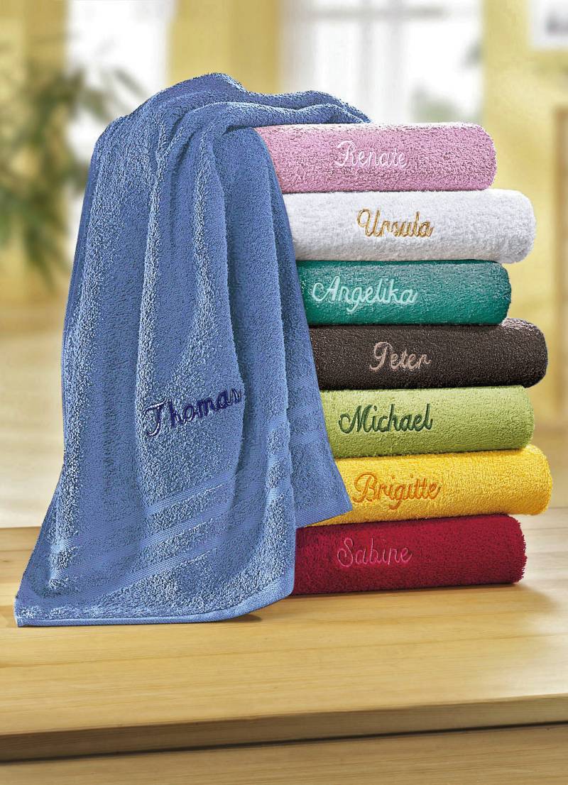 Walkfrottier-Serie bestickbar ohne Aufpreis, Größe 200 (1 Handtuch, 50/100 cm), Blau von GÖZZE