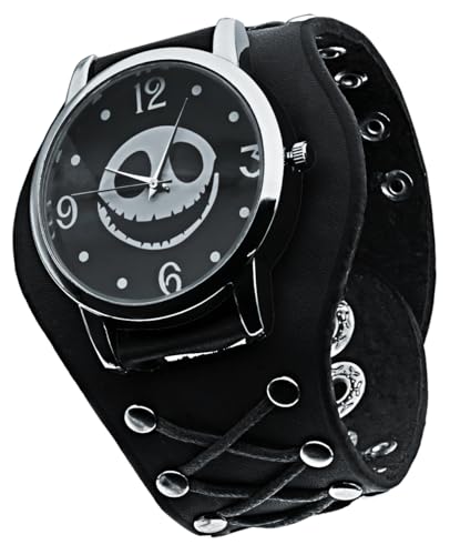 GOGARAMA Nightmare Before Christmas römische Ziffern Knopf Lederband Quarz Punk Armbanduhr für Männer & Frauen Geburtstag Weihnachten Halloween gute Geschenke, Schwarz, Nightmare Before Christmas GOGARAMA Nightmare Before Christmas römische Ziffern Knopf Lederband Quarz Punk Armbanduhr für Männer & Frauen Geburtstag Weihnachten Halloween gute Geschenke, Schwarz, Nightmare Before Christmas von GOGARAMA