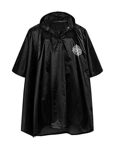 GOGLAND Monsun Regenponcho, Für Erwachsene, Unisex. Wasserabweisendes Material. Schützt vor Wind und Regen (Schwarz) von GOGLAND