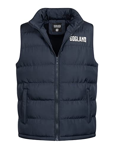 GOGLAND Tjörn Unisex Steppweste mit Stehkragen und durchgehendem Reißverschluss, Seitentaschen und Innentasche, Unisex (as3, alpha, l, regular, regular, blau) von GOGLAND