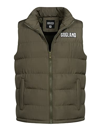 GOGLAND Tjörn Unisex Steppweste mit Stehkragen und durchgehendem Reißverschluss, Seitentaschen und Innentasche, Unisex für Damen und Herren in 8 Farben (as3, alpha, l, regular, regular, grün) von GOGLAND