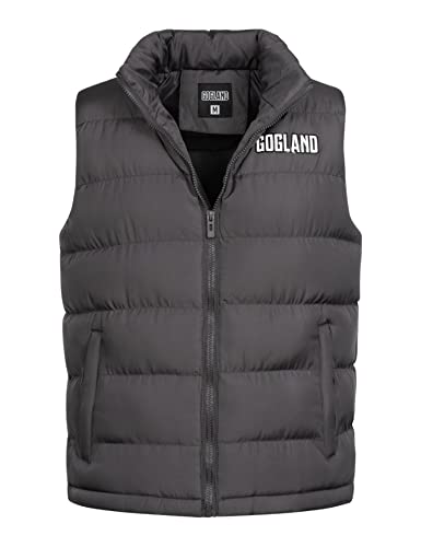 GOGLAND Tjörn Unisex Steppweste mit Stehkragen und durchgehendem Reißverschluss, Seitentaschen und Innentasche, Unisex für Damen und Herren in 8 Farben (as3, alpha, s, regular, regular, grau) von GOGLAND