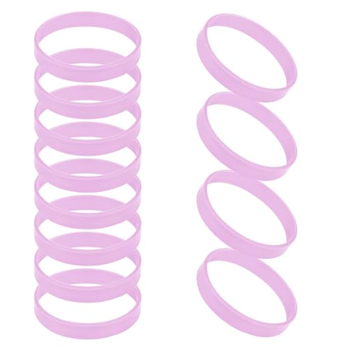 GOGO 12 Stück Silikonarmband Silikon Jelly Armbänder für Kinder, Gummi Armreifen für Partyzubehör- Rosa von GOGO