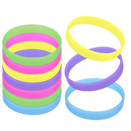 10 Stück Silikon Jelly Armbänder leuchtende Silikonarmbänder für Jugendliche, Gummi Armreifen, Partyzubehör von GOGO