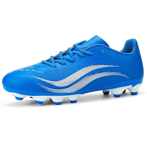 GOGOUP Fußballschuhe Herren Spike Microfaser Cleats Kunstrasen Jungen Fussballschuhe Athletics Trainingsschuh Professionelle Football Shoes Outdoor Sportschuhe Blau EU37 von GOGOUP
