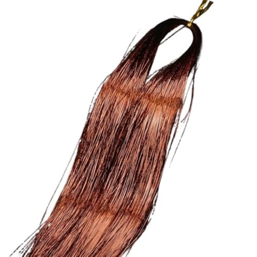 18 Farben Glitzer-String-Extensions, 9 Zoll glänzende Fäden Glitzer-Haar-Lametta-Set, Seiden-Haar-Accessoires for Damen-Kopfschmuck(Chocolate) von GOHAPY