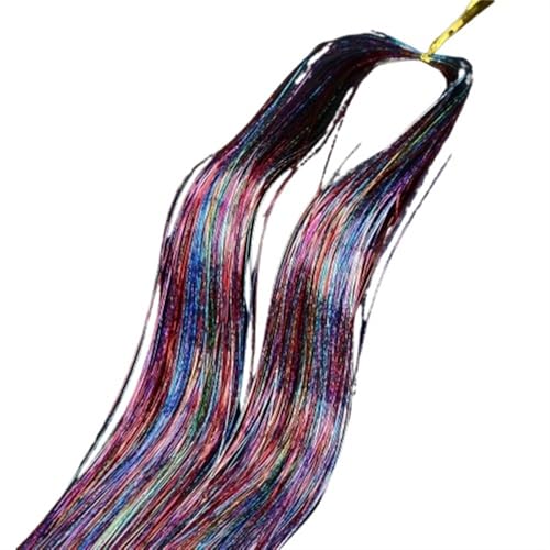 GOHAPY 18 Farben Glitzer-String-Extensions, 9 Zoll glänzende Fäden Glitzer-Haar-Lametta-Set, Seiden-Haar-Accessoires for Damen-Kopfschmuck(Clear) von GOHAPY