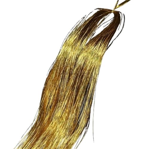 18 Farben Glitzer-String-Extensions, 9 Zoll glänzende Fäden Glitzer-Haar-Lametta-Set, Seiden-Haar-Accessoires for Damen-Kopfschmuck(Gold) von GOHAPY