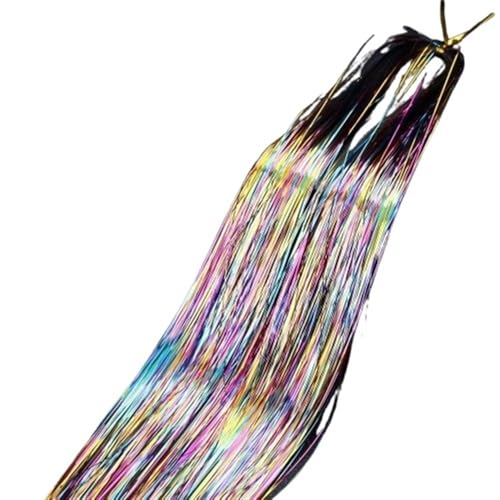 18 Farben Glitzer-String-Extensions, 9 Zoll glänzende Fäden Glitzer-Haar-Lametta-Set, Seiden-Haar-Accessoires for Damen-Kopfschmuck(Gray) von GOHAPY