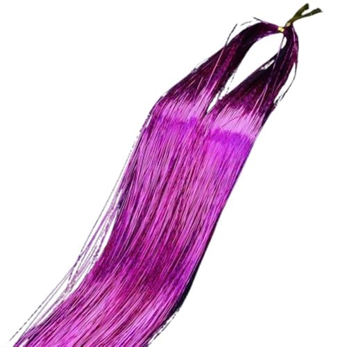 18 Farben Glitzer-String-Extensions, 9 Zoll glänzende Fäden Glitzer-Haar-Lametta-Set, Seiden-Haar-Accessoires for Damen-Kopfschmuck(Rose) von GOHAPY