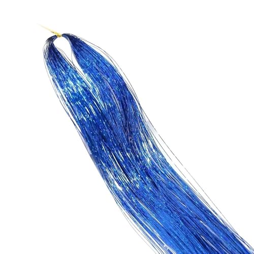 Buntes glitzerndes Haar-Zubehör, Lametta-Set for glänzendes, glitzerndes Haar for Damen, 94 cm Flecht-Glitzer-Bling-Haarverlängerung, 1 Stück(Dark blue) von GOHAPY