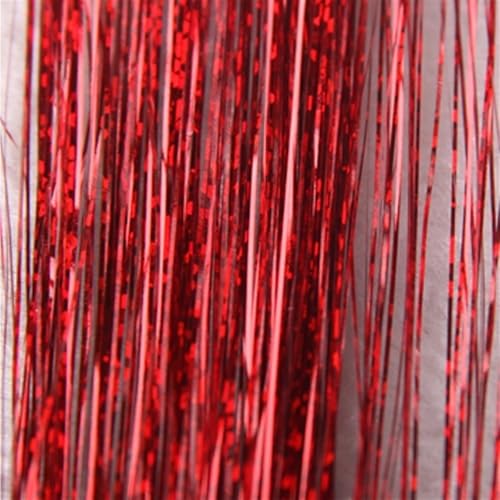 GOHAPY Glitzer-Clip-in-Haar, Damen-Mädchen-Verlängerung, Bling Dazzles-Haarspange, 32-Zoll-Haar-Lametta-Set, Flechtzubehör, 1 Stück(Red) von GOHAPY