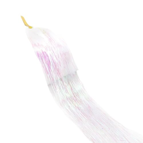 Glitzer-Haarverlängerung 94 cm, glänzendes glitzerndes Haar-Lametta-Set, Haar-Bling blendet Hippie-Flechtzubehör for Frauen und Mädchen(Fluorescentpink) von GOHAPY