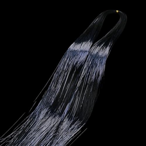 GOHAPY Haar-Glitzer-String-Extensions, 50 cm glänzende Fäden, Glitzer-Haar-Lametta-Set, Zubehör, Haar-Lametta for Damen-Kopfschmuck(Black) von GOHAPY
