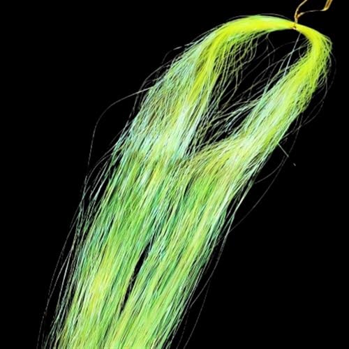 GOHAPY Haar-Glitzer-String-Extensions, 50 cm glänzende Fäden, Glitzer-Haar-Lametta-Set, Zubehör, Haar-Lametta for Damen-Kopfschmuck(Fluorescent Yellow) von GOHAPY