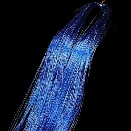 Haar-Glitzer-String-Extensions, 50 cm glänzende Fäden, Glitzer-Haar-Lametta-Set, Zubehör, Haar-Lametta for Damen-Kopfschmuck(Sea blue) von GOHAPY